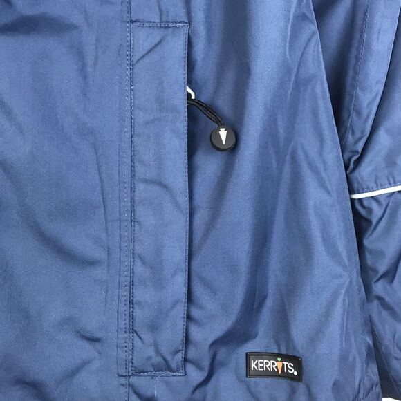 Kerrits Hooded Riding Jacket Waterproof Vents Pockets Blue Rain Coat Size Small - Picture 3 of 16